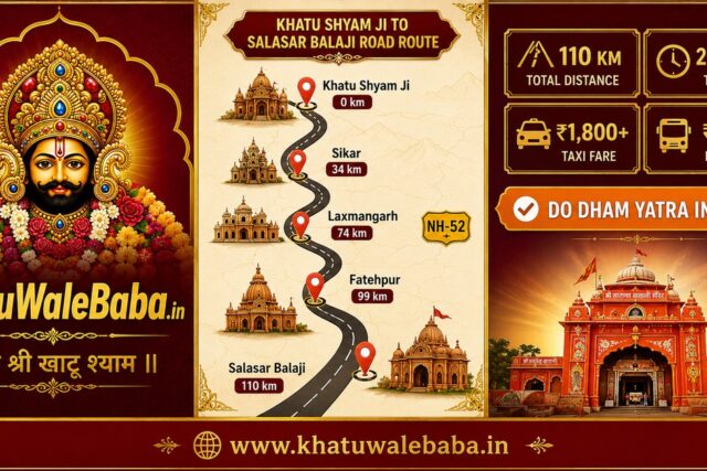 Khatu Shyam Ji to Salasar Balaji 110 km Do Dham Yatra Route Guide — Sikar Laxmangarh Fatehpur | KhatuWaleBaba.in