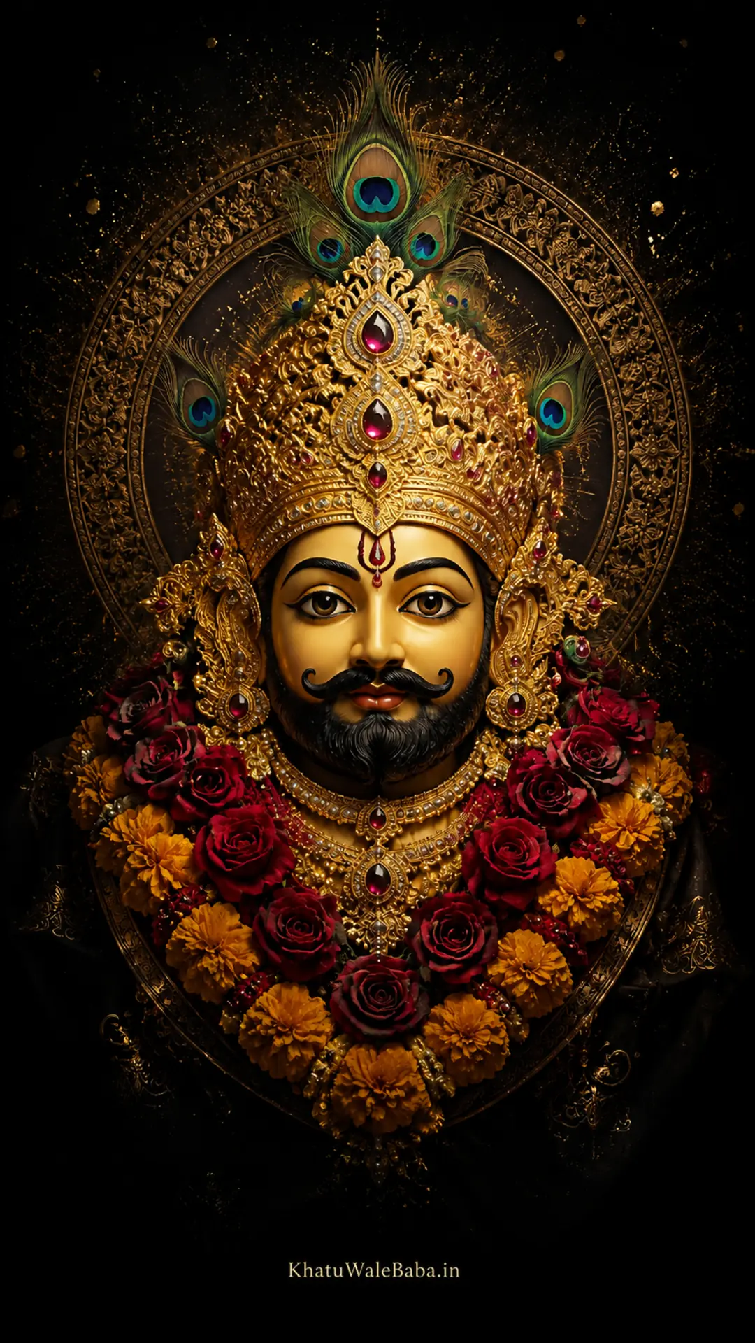 Khatu Shyam Ji Black Gold Mobile Wallpaper