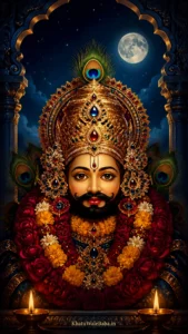 चाँदनी रात में खाटू श्याम जी का HD मोबाइल वॉलपेपर