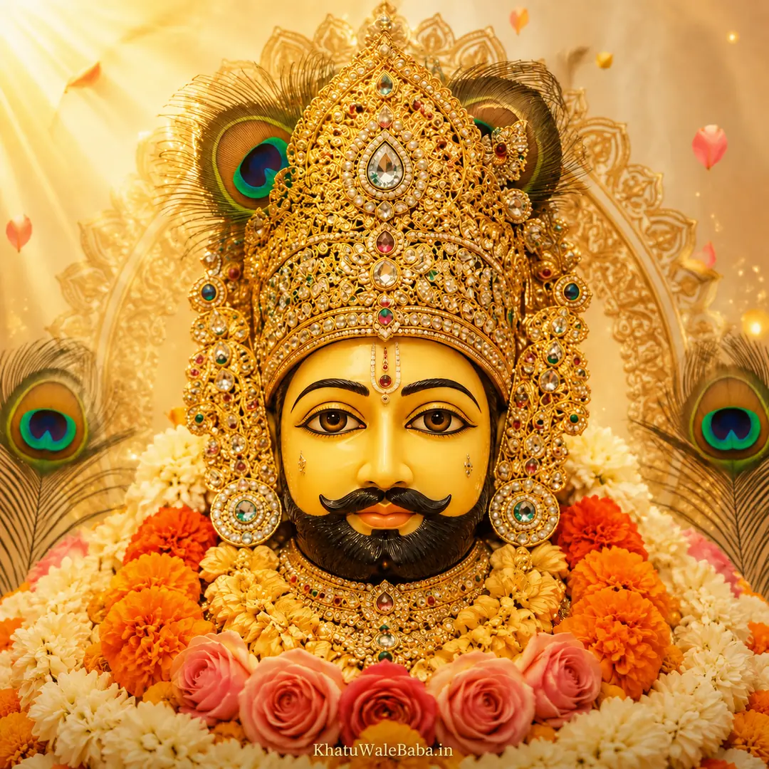 Khatu Shyam Ji Saffron Gold Photo HD